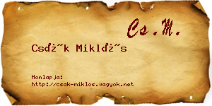 Csák Miklós névjegykártya